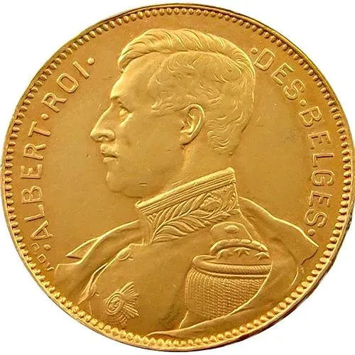 20 франков 1914, Надпись на голландском - 'ALBERT KONING DER BELGEN' [Бельгия]
