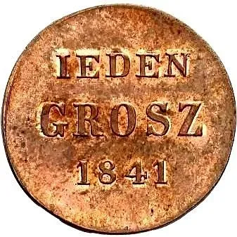 1 грош 1841, MW, "IEDEN"