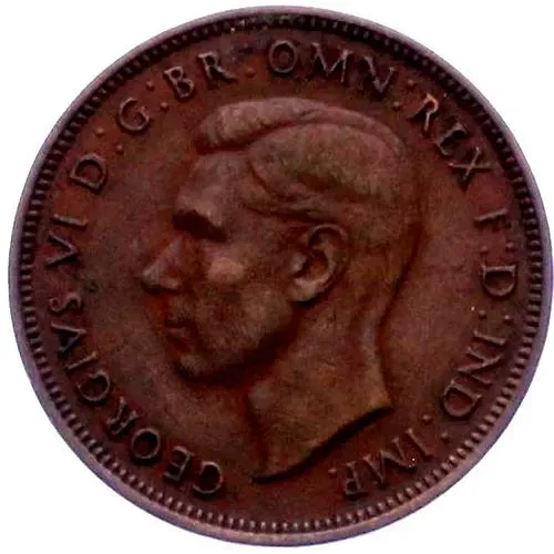 1/2 пенни 1939, надпись [Австралия]