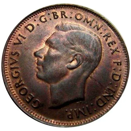 1/2 пенни 1948, без точки [Австралия]