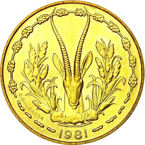 10 франков 1981, газель [Западная Африка (BCEAO)]