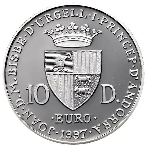 10 динеров 1997, 40 лет подписанию Римского соглашения [Андорра]