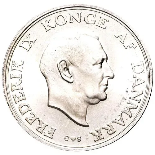 2 кроны 1958, 18 лет Принцессе Маргрете [Дания]