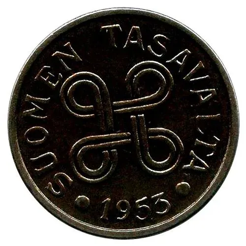 5 марок 1953, железо [Финляндия]