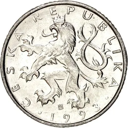 50 геллеров 1993, знак монетного двора: "HM" (замок) - Гамбург, Германия [Чехия]