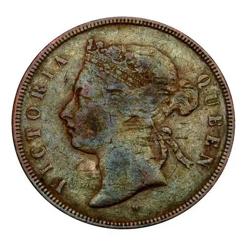 1 цент 1874, H, знак монетного двора: "H" - Хитон, Бирмингем [Малайзия / Стрейтс-Сетлментс]