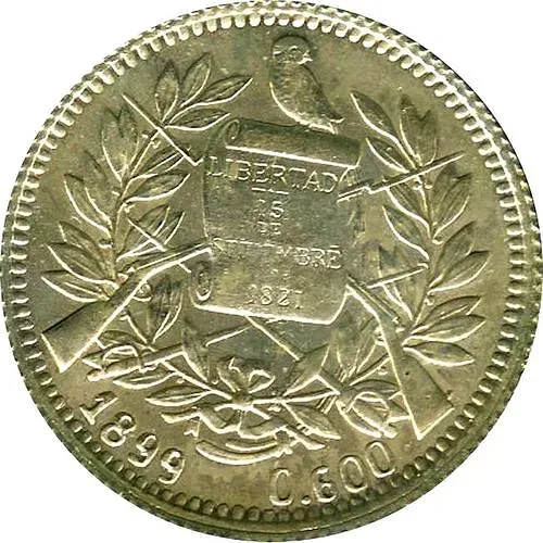 1 Real 1899, Fineness 0.600 on Obverse [Guatemala]