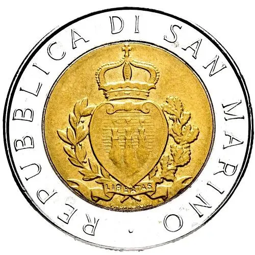 500 лир 1987, 15 лет возобновлению чеканке монет [Сан-Марино]