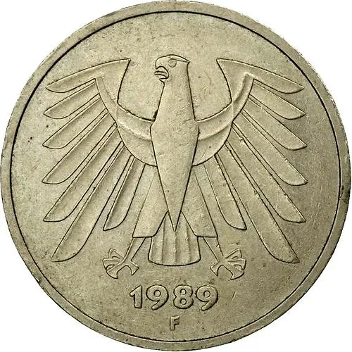 5 марок 1989, F, знак монетного двора: "F" - Штутгарт [Германия / ФРГ]