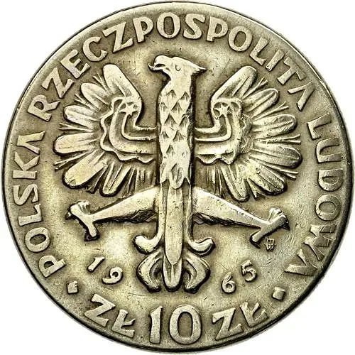 10 злотых 1965, 700 лет Варшаве, Ника [Польша]