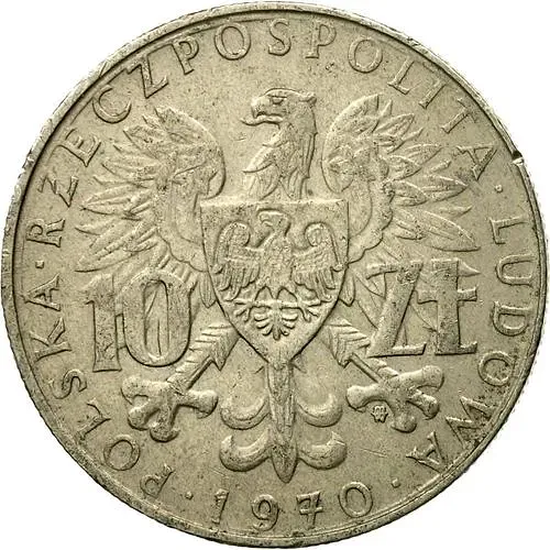 10 злотых 1970, 25 лет с момента восстановления исторических границ Польши [Польша]