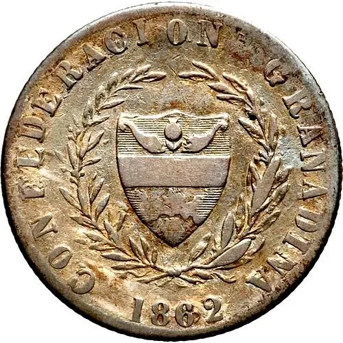 2 реала 1862 [Колумбия]