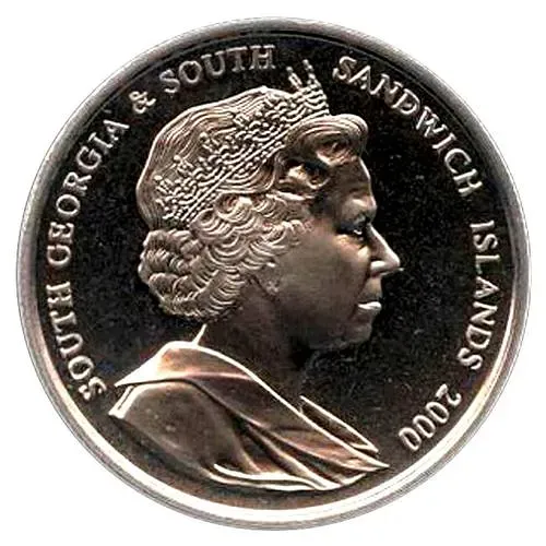 2 фунта 2000, 225 лет со дня исследования Южной Георгии капитаном Джеймсом Куком [Южная Георгия и Южные Сандвичевы Острова]