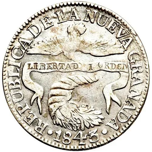 2 реала 1839-1846 [Колумбия]