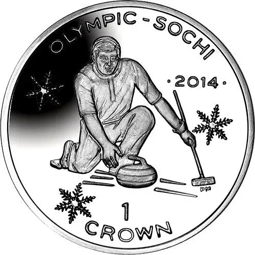 1 крона 2014, кёрлинг [Остров Мэн]