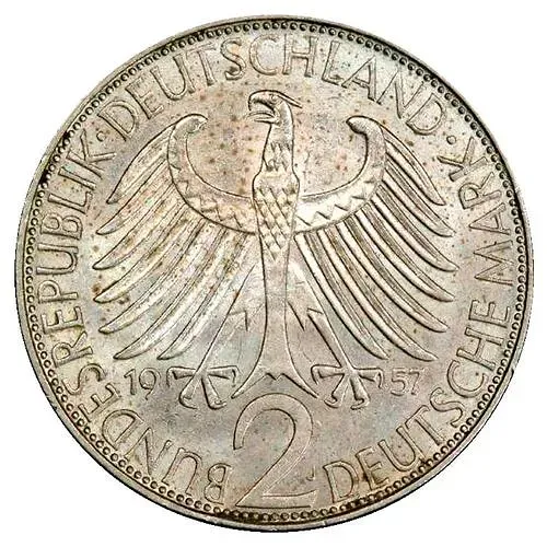 2 марки 1957, J, Макс Планк [Германия]