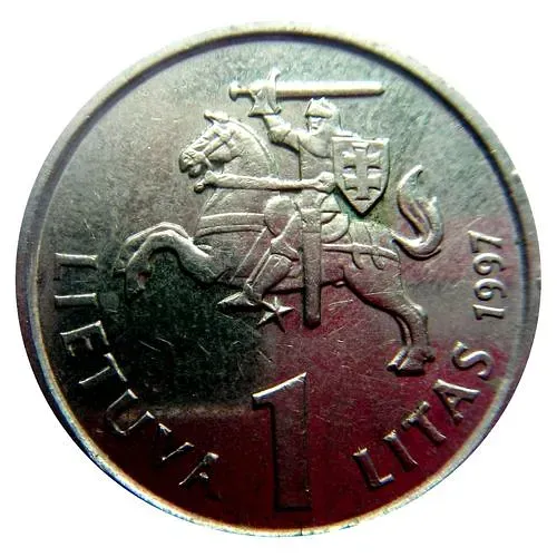1 лит 1997, 75 лет Банку Литвы и литу [Литва]