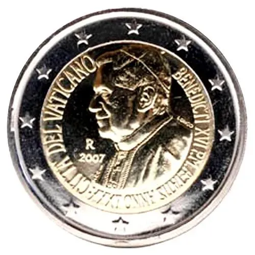 2 евро 2007, 80 лет со дня рождения Папы Римского Бенедикта XVI [Ватикан]