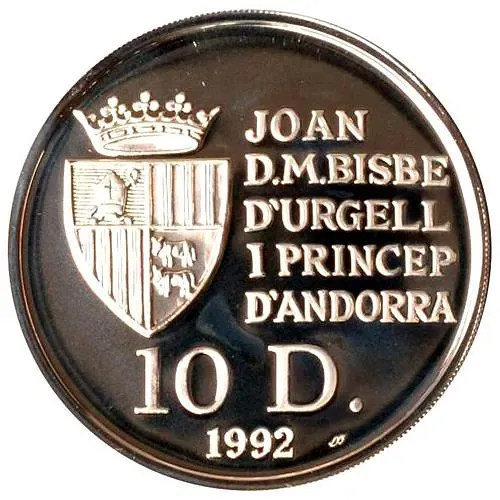 10 динеров 1992, Бурый медведь [Андорра]