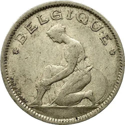 1 франк 1929, Надпись на французском - 'BELGIQUE' [Бельгия]