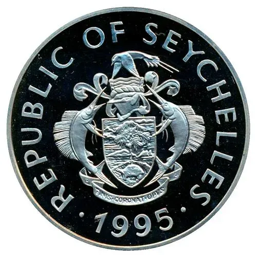 1 рупия 1995, Свадьба Короля Георга VI и Елизаветы Боуз-Лайон, 1923 [Сейшельские Острова] Proof