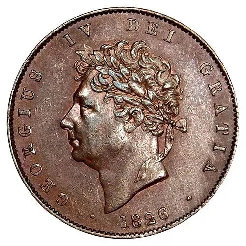 ½ пенни 1825-1827 [Великобритания]