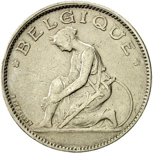 1 франк 1922, Надпись на французском - 'BELGIQUE' [Бельгия]