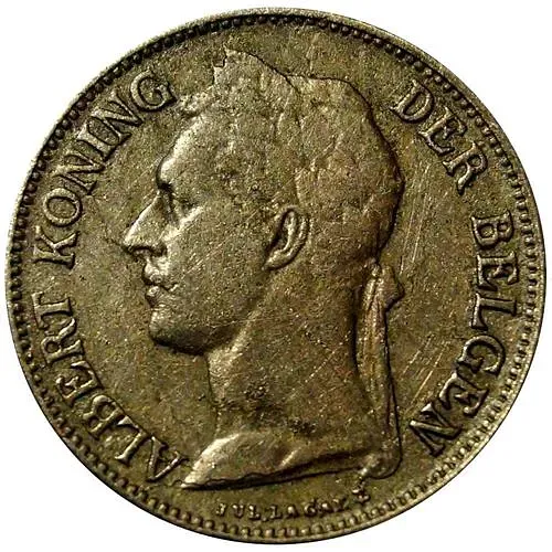 50 сантимов 1923, BELGEN [Демократическая Республика Конго / Бельгийское Конго]