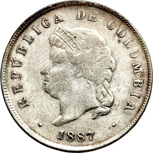 50 сентаво 1887 [Колумбия]