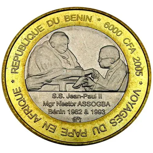 6000 франков 2005, визит Папы [Бенин]