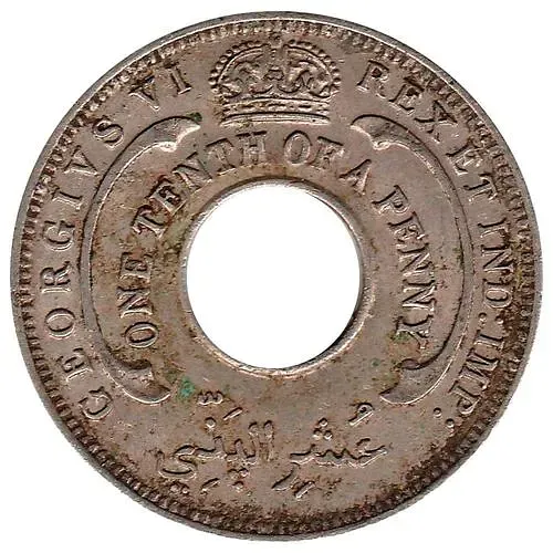 1/10 пенни 1946, без букв [Британская Западная Африка]