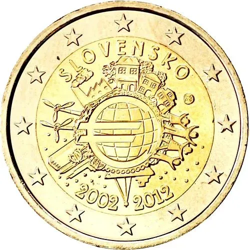 2 евро 2012, 10 лет евро наличными [Словакия]