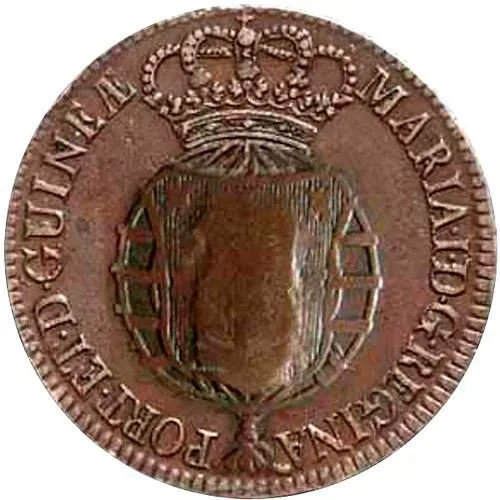 2 Macutas 1789, Overstrike on 1 Macuta [Angola]