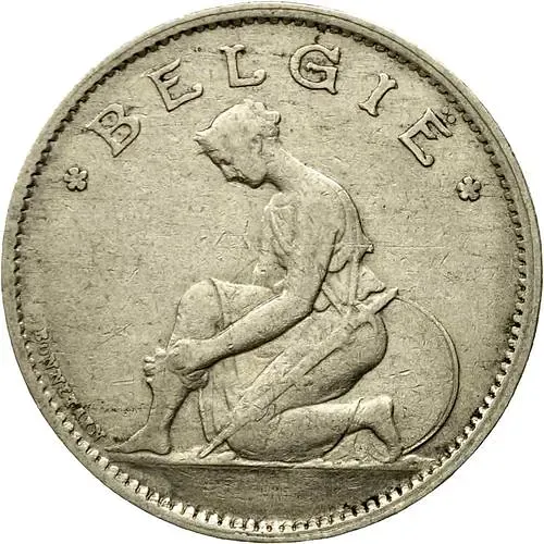 1 франк 1929, Надпись на голландском - 'BELGIË' [Бельгия]