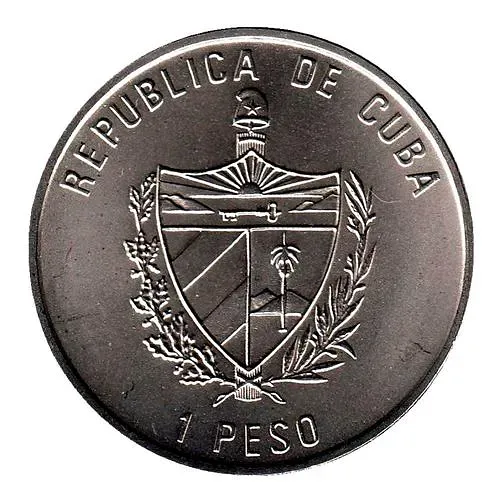 1 песо 2001, попугай [Куба]