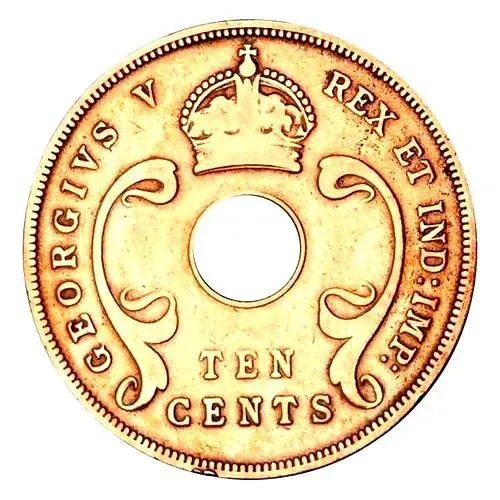 10 центов 1936, без букв [Восточная Африка]