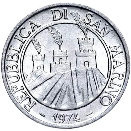 1 лира 1974 [Сан-Марино]