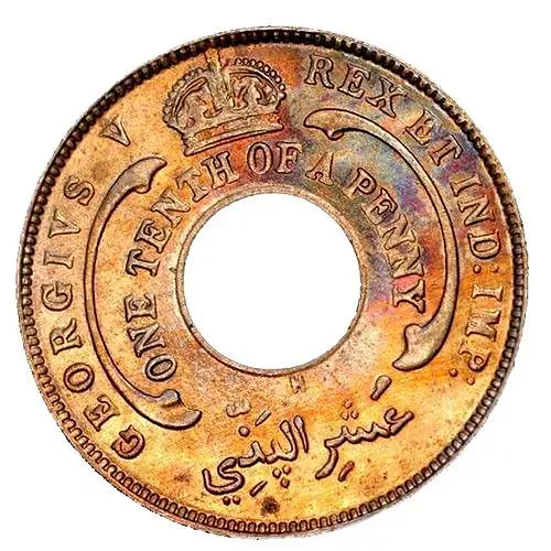 1/10 Penny 1914, H, Mint Mark: "H" - Heaton, Birmingham [British West Africa]