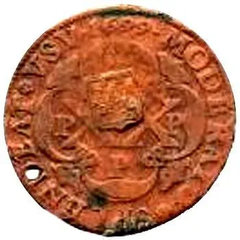 40 Reis 1693-1699, Countermarked on XX Reis [Angola]