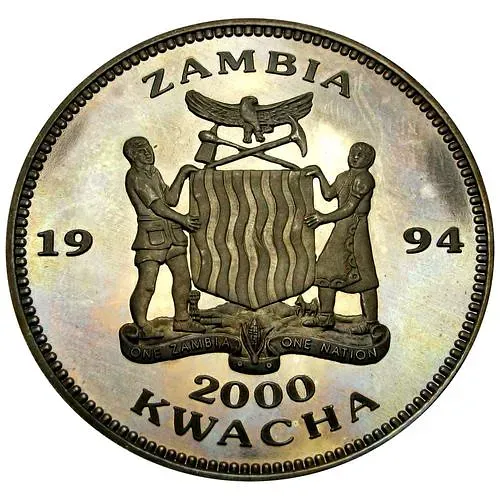 2000 квач 1994, Чемпионат мира по футболу 1994 (два футболиста) [Замбия] Proof