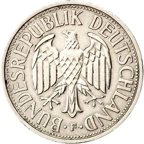 2 марки 1951, F, знак монетного двора: "F" - Штутгарт [Германия]