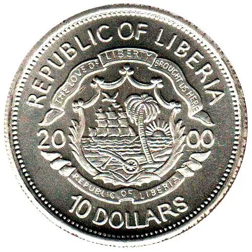 10 долларов 2000, Миллениум [Либерия]