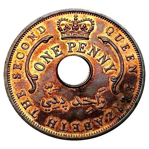 1 пенни 1956, KN, знак монетного двора: "KN" - Кингз Нортон Металл, Бирмингем [Британская Западная Африка]