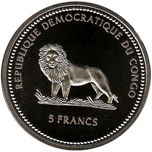 5 франков 2000, Защита Дикой Природы - Тукан [Демократическая Республика Конго]