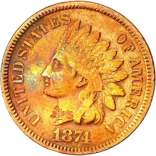 1 цент 1874, Indian Head Cent [США]