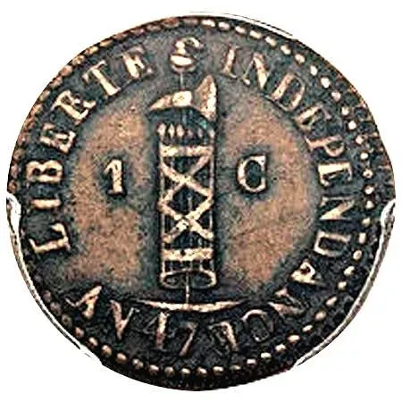 1 сантим 1850, AN47 на аверсе [Гаити]