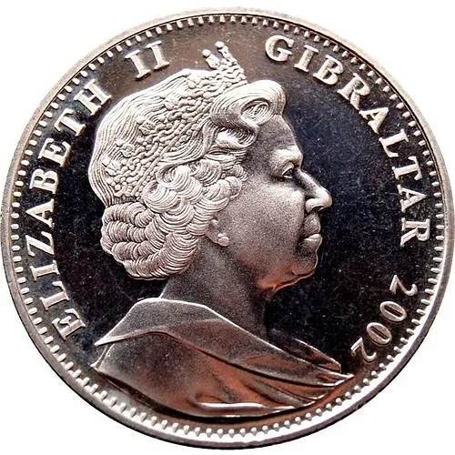 1 крона 2002, 50 лет правлению Королевы Елизаветы II - Елизавета с младенцем [Гибралтар]