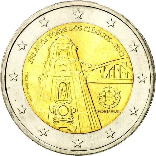 2 евро 2013, 250 лет башне Клеригуш [Португалия]