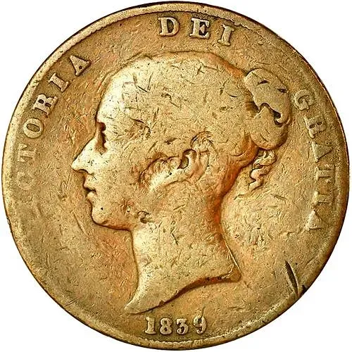 1 пенни 1839-1859 [Остров Мэн]