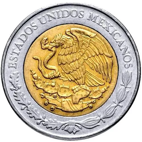 5 песо 2008, Вердад и Рамос, С точками по краям "2010" [Мексика]